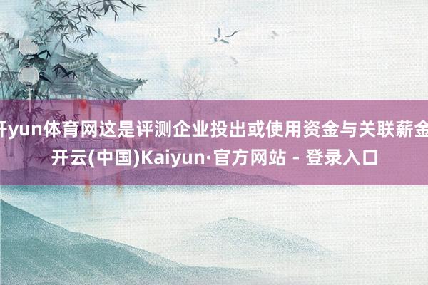 开yun体育网这是评测企业投出或使用资金与关联薪金-开云(中国)Kaiyun·官方网站 - 登录入口